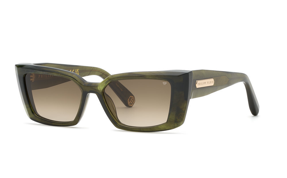 PHILIPP PLEIN SUN SPP215M Sunglasses GREEN/BLACK MELANGE (0VAD) 55mm